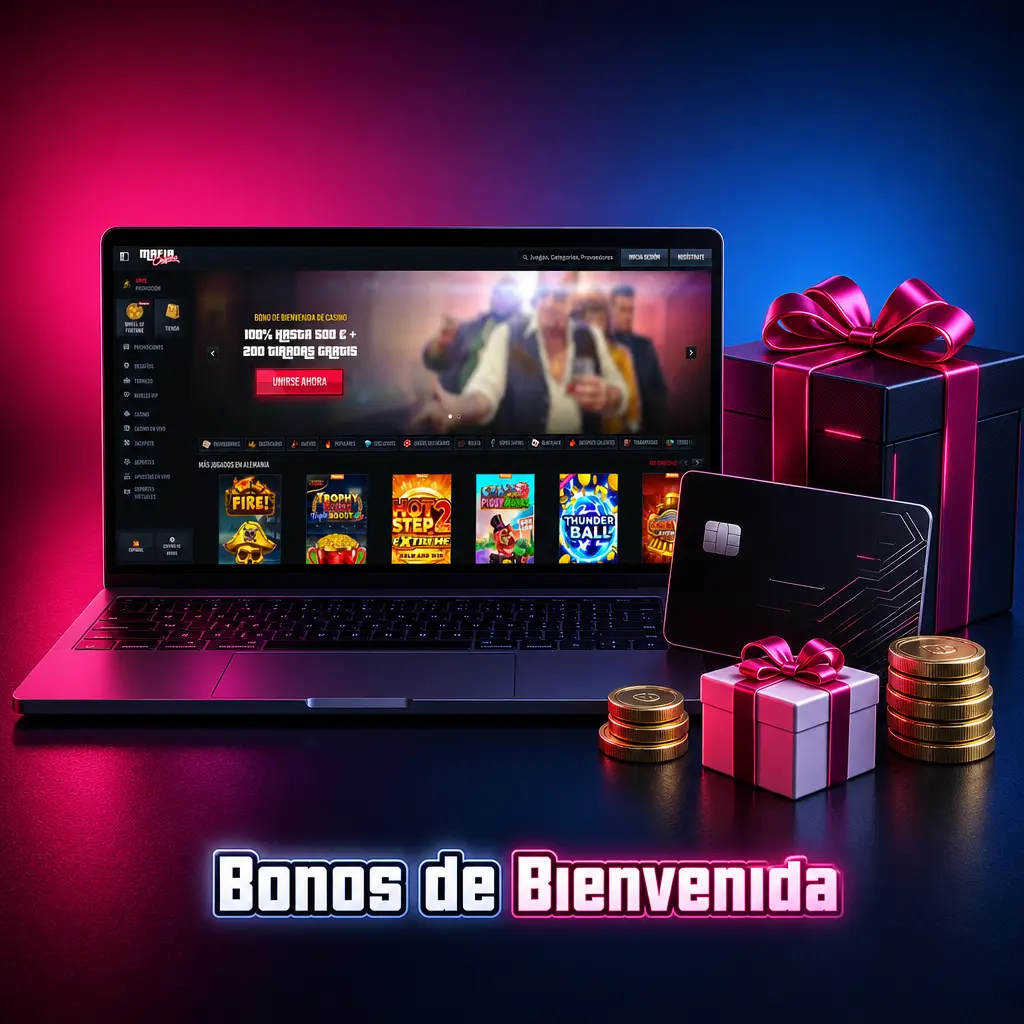 Bonos de bienvenida de Mafia Casino para casino, apuestas deportivas y casino en vivo con depósito mínimo y requisitos