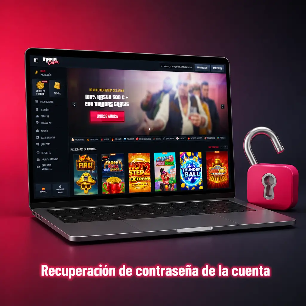 Recuperación de contraseña de la cuenta en Mafia Casino mediante correo electrónico o número de teléfono registrado