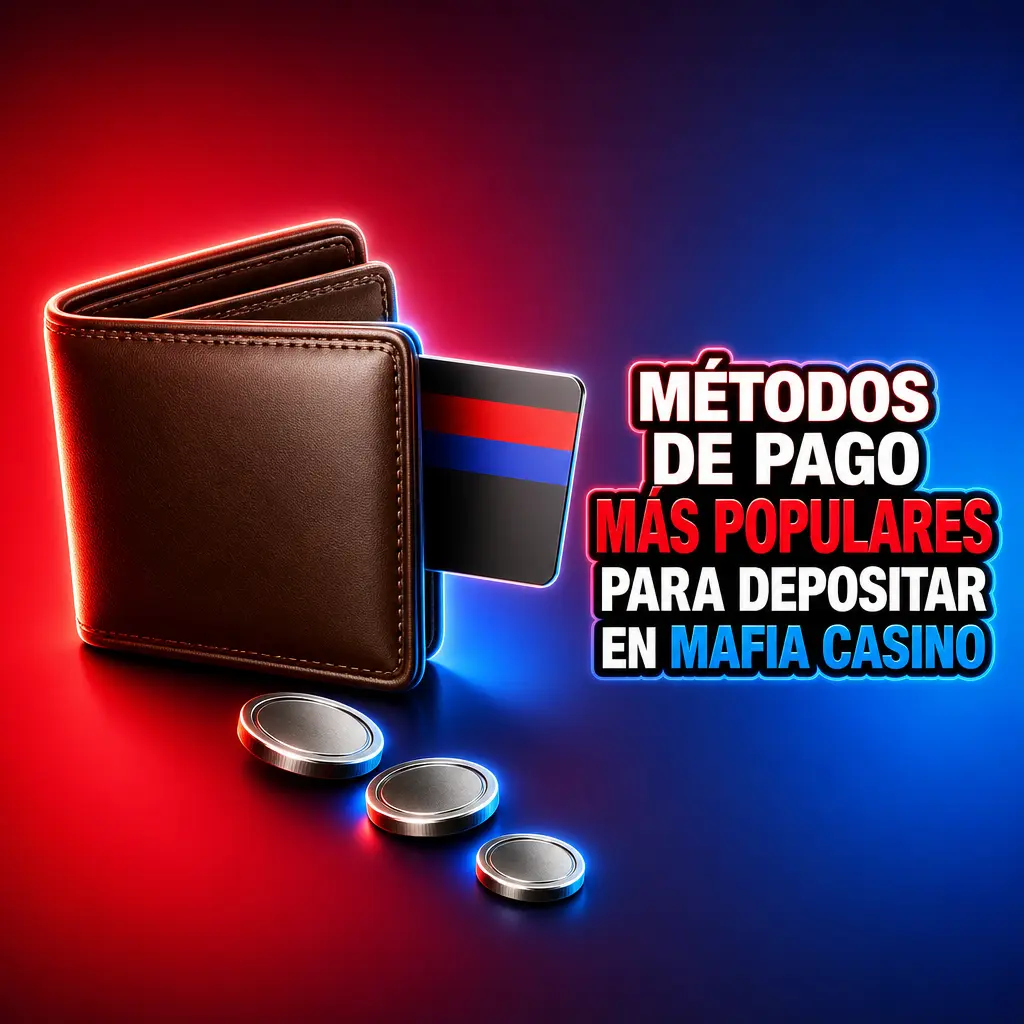Métodos de pago populares en Mafia Casino: Visa, Mastercard, Skrill, Neteller, MiFinity, Jeton, Paysafecard y criptomonedas.